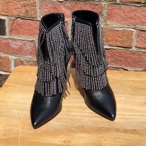 DKNY Studded Fringe Stiletto Ankle Boots. Size 7